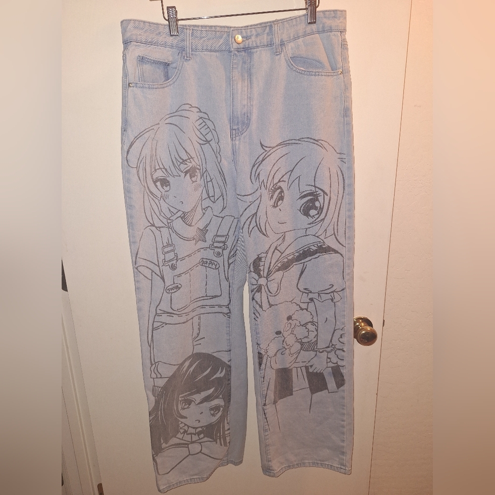 Anime Jeans Romwe raver clubkid kidcore